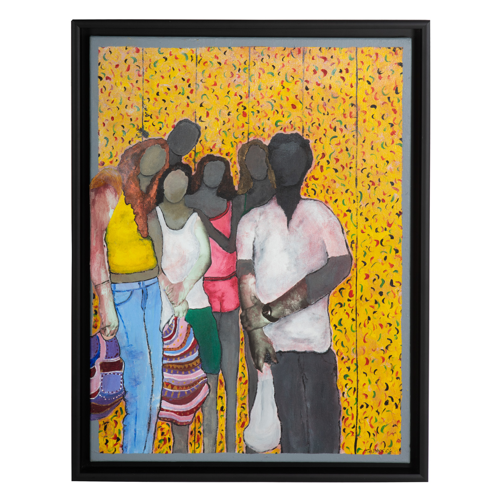 Appraisal: TIM DAVIS THE PARTY AT THE BEACH MIXED MEDIA American