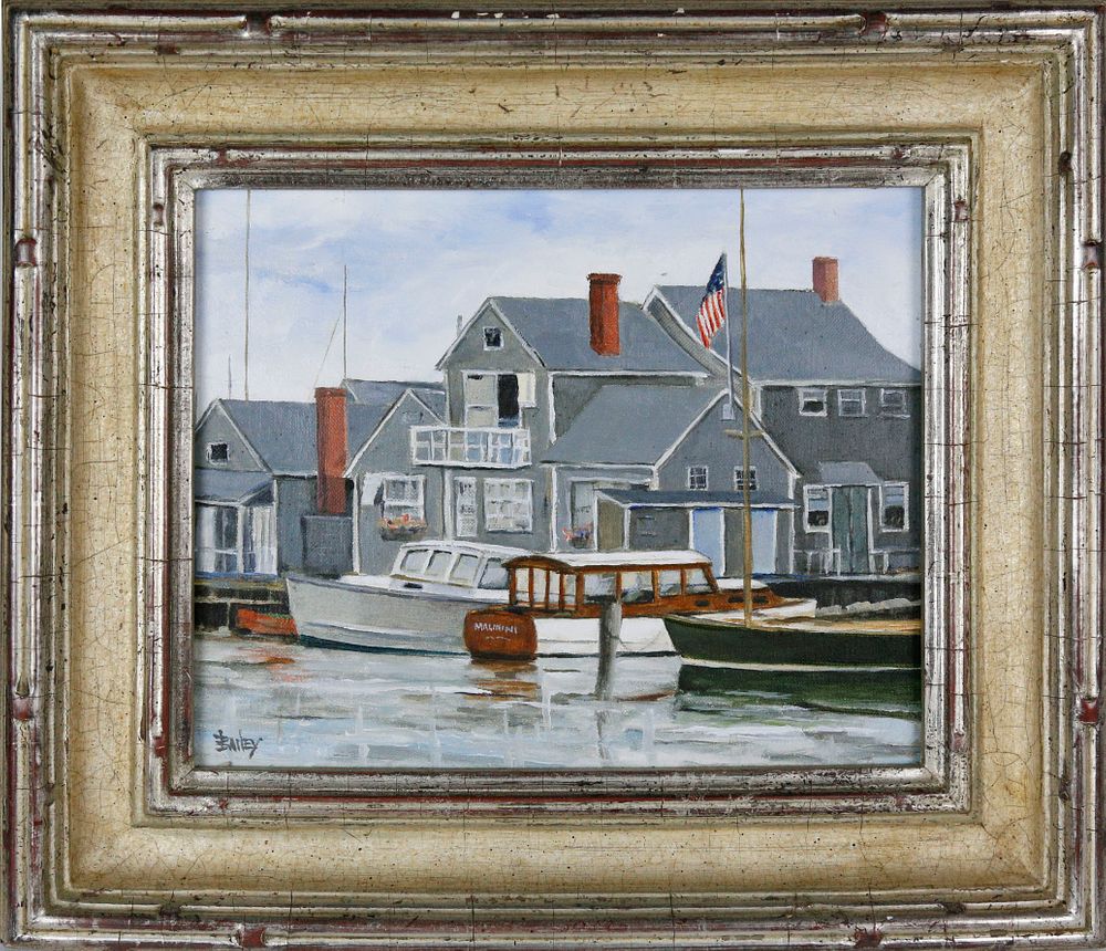 Appraisal: Roy Bailey Oil on Canvas North Wharf Roy Bailey American