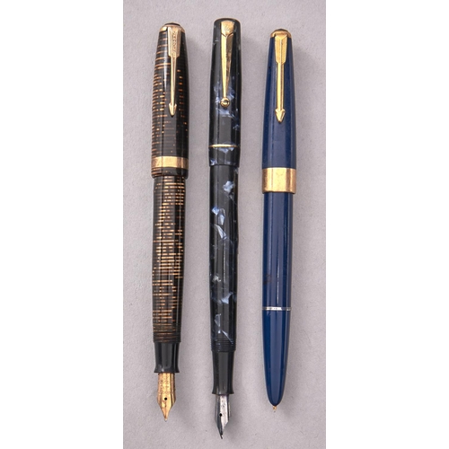 Appraisal: Three Parker and Swan fountain pens More Information Good and