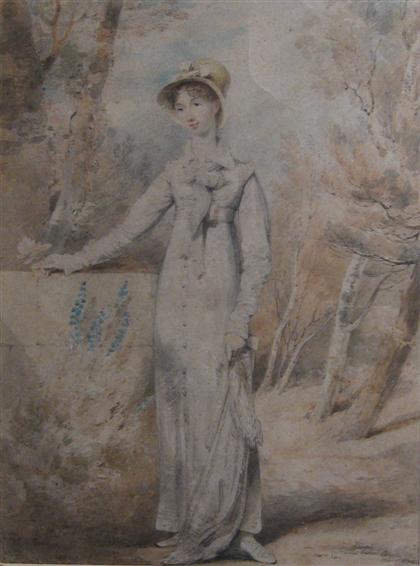 Appraisal: HENRY EDRIDGE british - PORTRAIT OF MISS BATHURST Signed and