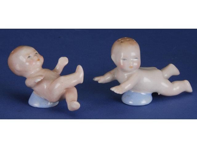 Appraisal: Bye-Lo Salt and Pepper Shakers Germany ca glazed porcelain action