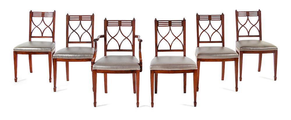 Appraisal: A Set of Six Federal Mahogany Dining Chairs A Set