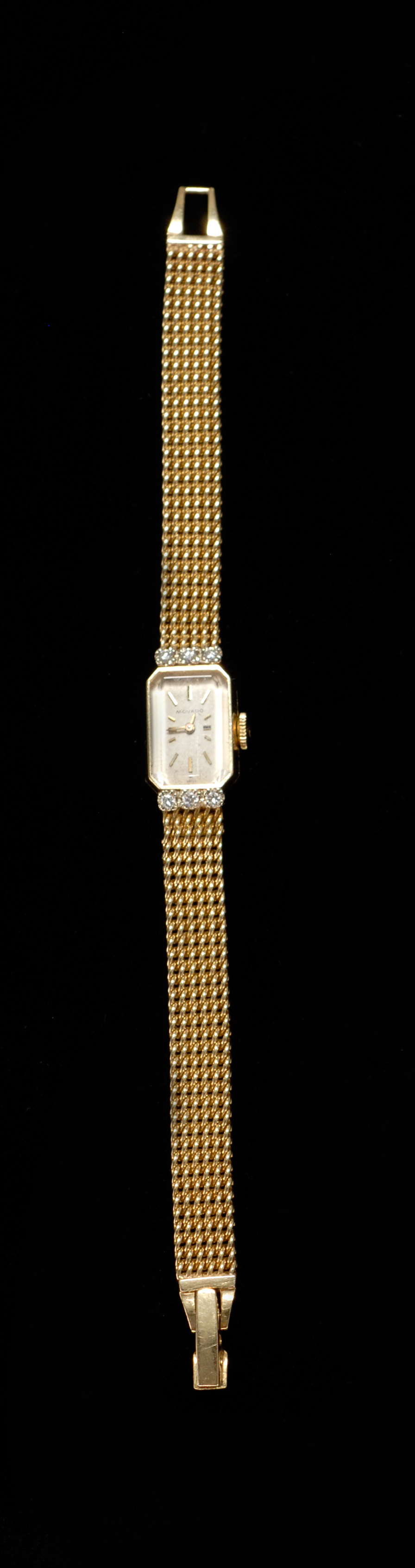 Appraisal: MOVADO LADY'S GOLD WRIST WATCH Switzerland Mid- th CenturyThe dial