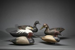 Appraisal: Lot of Five Decoys Lot of Five DecoysA canvasback by