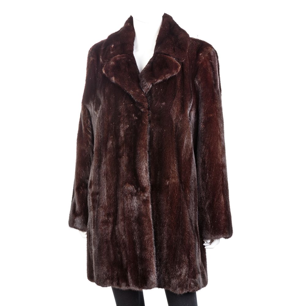 Appraisal: Chocolate Brown Mink Coat By Aumann Furs Condition In good