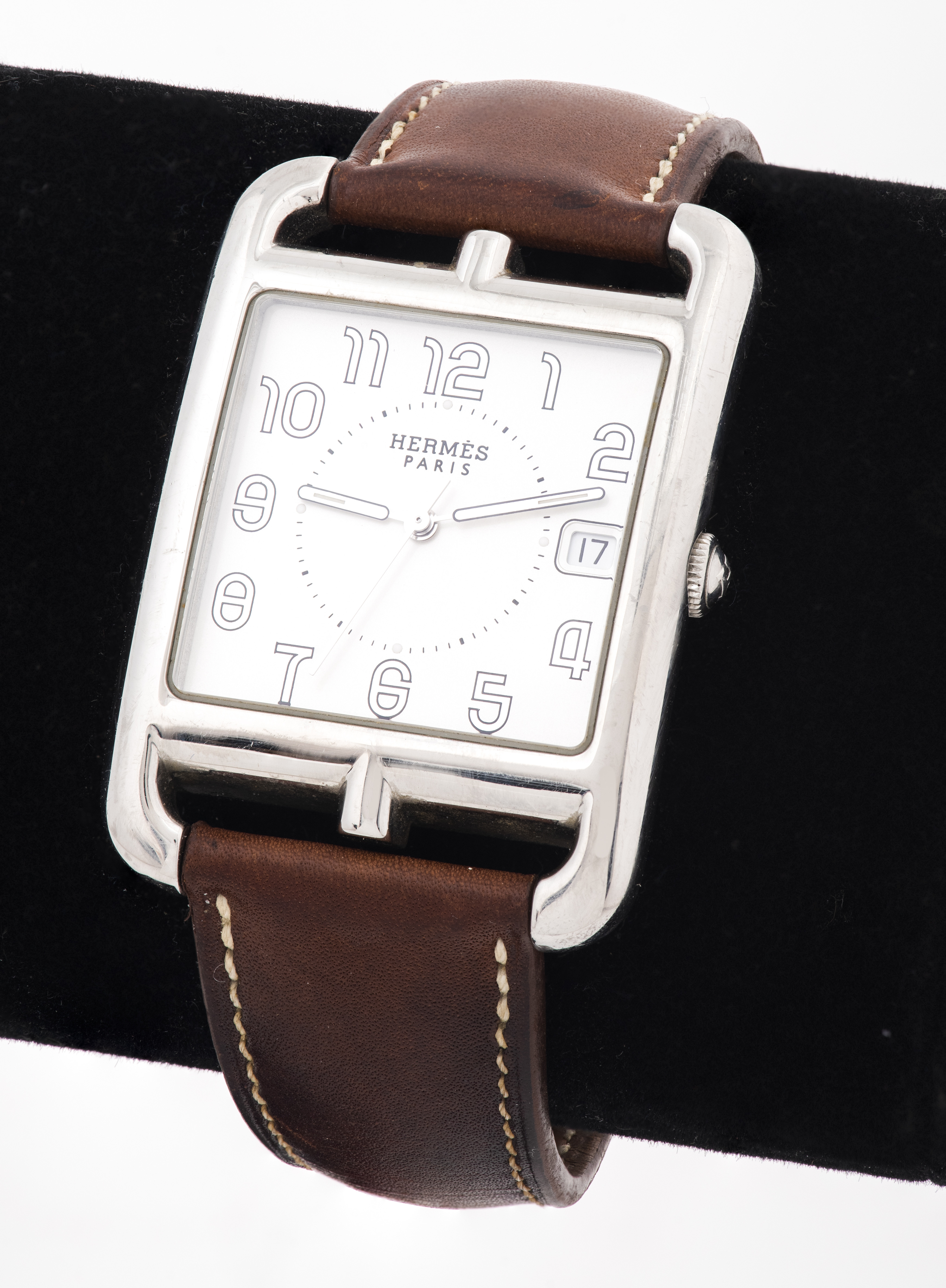 Appraisal: HERMES PARIS CAPE COD STAINLESS STEEL WRISTWATCH Hermes Paris Cape