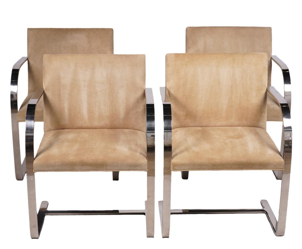 Appraisal: SET OF FLAT BAR BRNO CHAIRS BY KNOLLSet of Flat