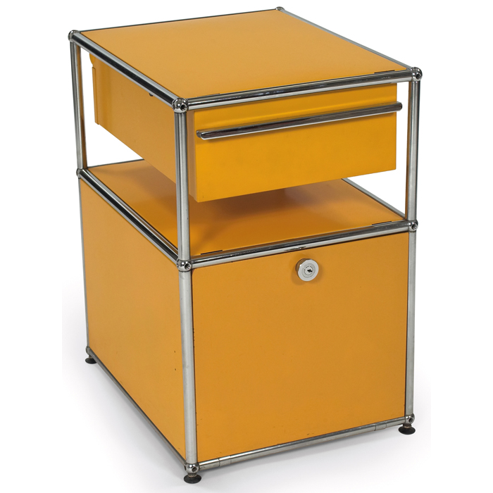 Appraisal: Fritz Haller file cabinet by Herman Miller bright yellow lacquered