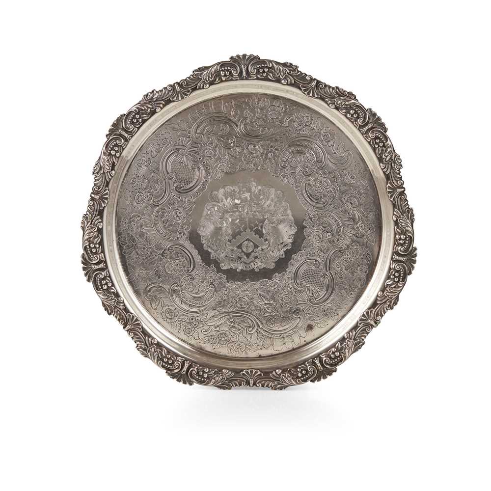 Appraisal: A COMPOSITE CIRCULAR SALVER LONDON ASSAY OFFICE LONDON On four