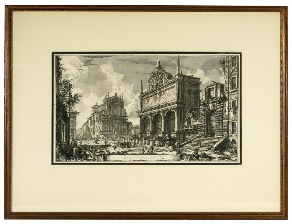 Appraisal: ITALIAN ENGRAVING OF A ROMAN VIEWVeduta del Castello dell'Acqua Felice