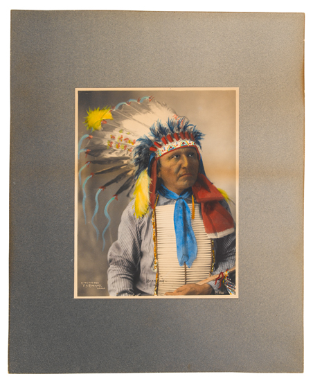 Appraisal: WESTERN PHOTOGRAPHS Rinehart Frank A Bearfoot Sioux Hand-colored platinum print