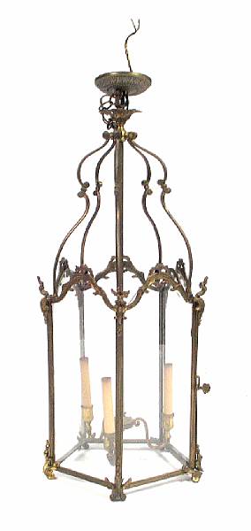 Appraisal: A Louis XV style gilt bronze hanging lantern height in