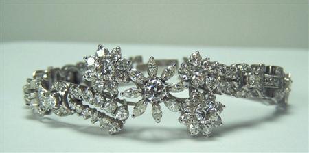 Appraisal: A mid- th century diamond bracelet set throughout with round