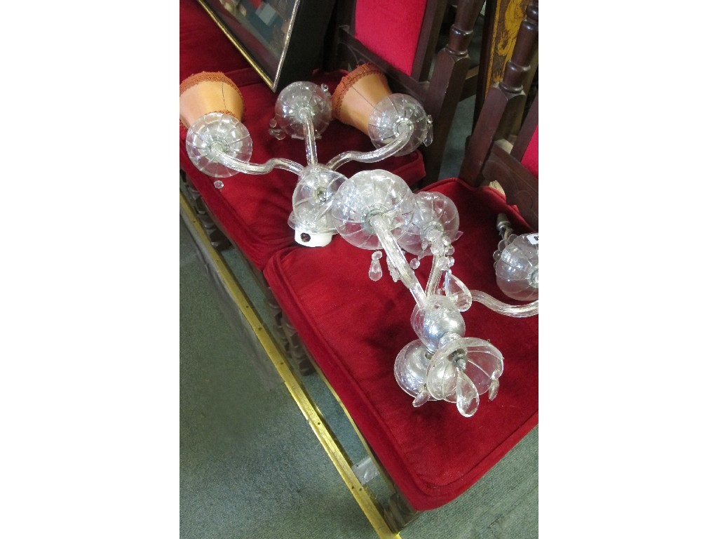 Appraisal: Pair of Venetian glass wall lights