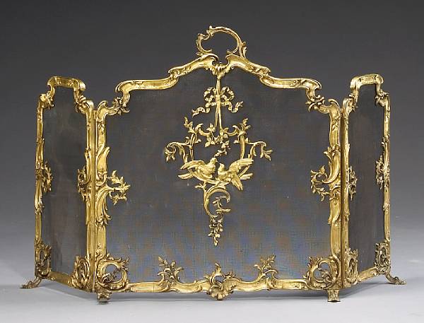 Appraisal: A Louis XV style gilt bronze ecran last quarter th