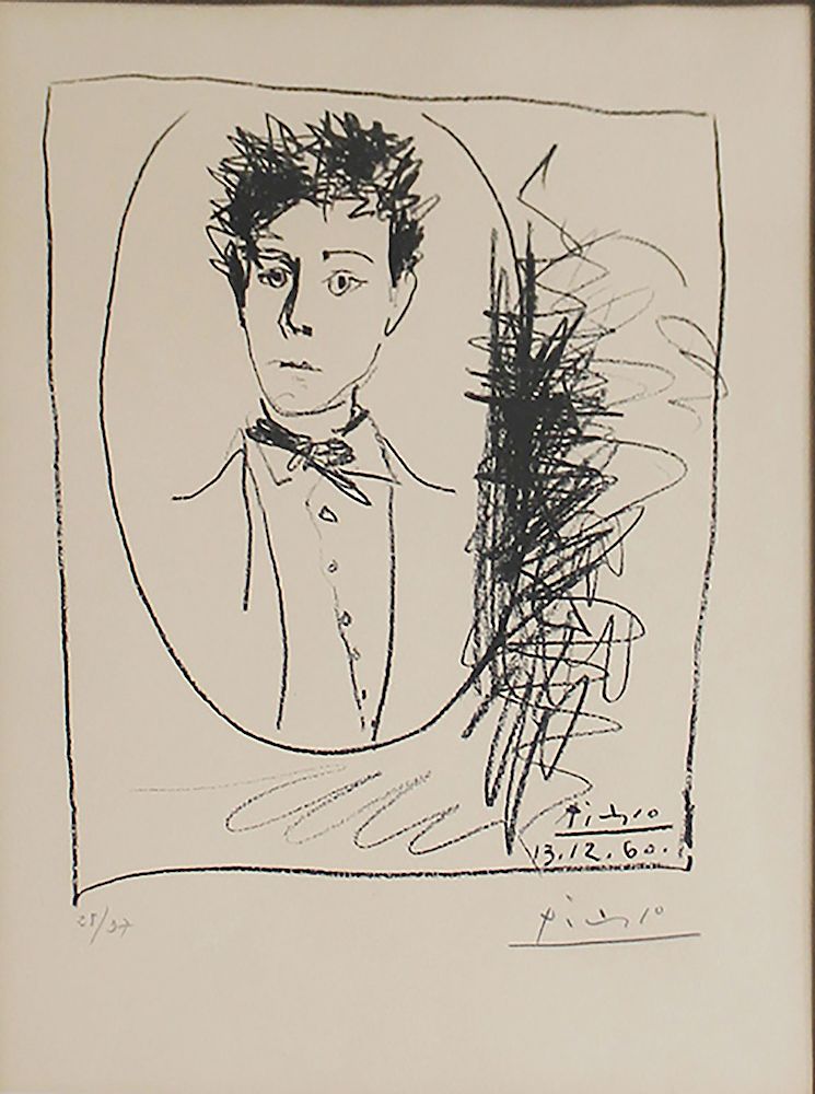 Appraisal: PABLO PICASSO Portrait of Rimbaud Lithograph Edition of Signature date