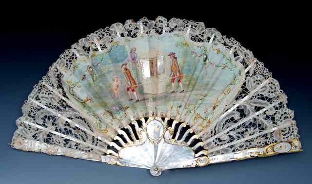 Appraisal: A LATE TH CENTURY FRENCH MOTHER OF PEARL LACE AND