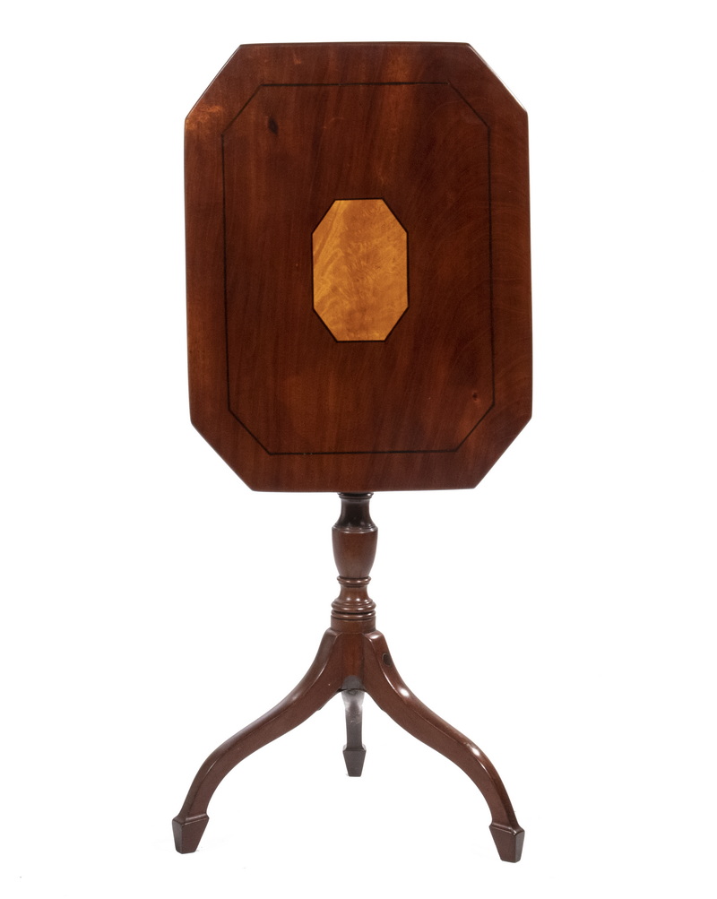 Appraisal: CUSTOM HEPPLWHITE TILT TOP CANDLESTAND Custom circa Octagonal Top Candlestand