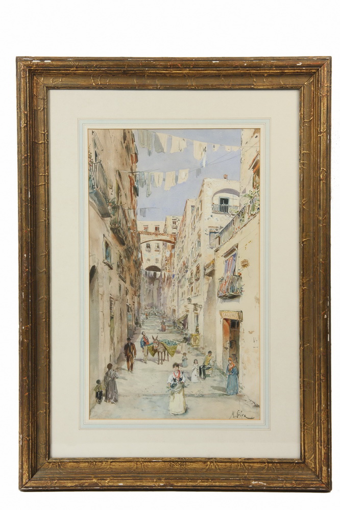 Appraisal: WATERCOLOR - Italian City Scene ca by M Silva -