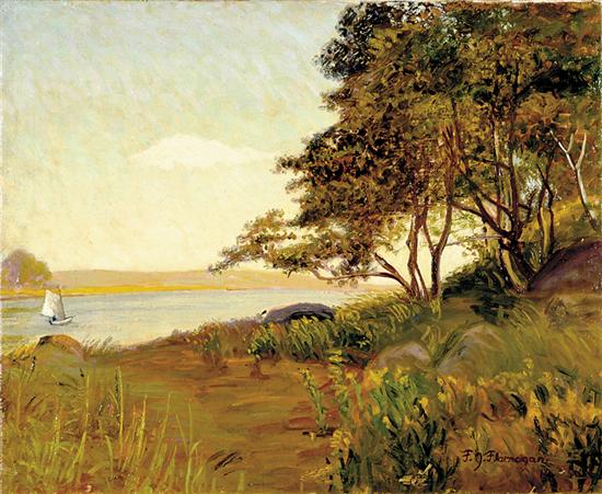 Appraisal: Francis J Flanagan Massachusetts fl - ALONG THE RIVERBANKoil on