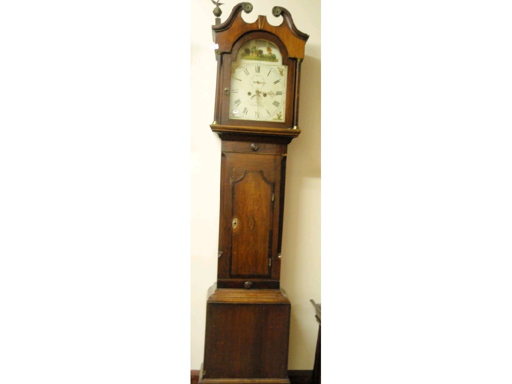 Appraisal: A George III oak and mahogany longcase clock with ball