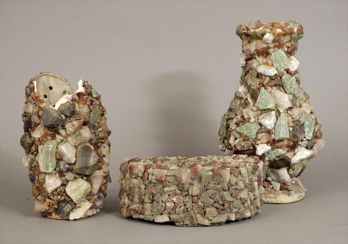 Appraisal: Three Mid-Century Modern Rock Cluster Table Lamps to in