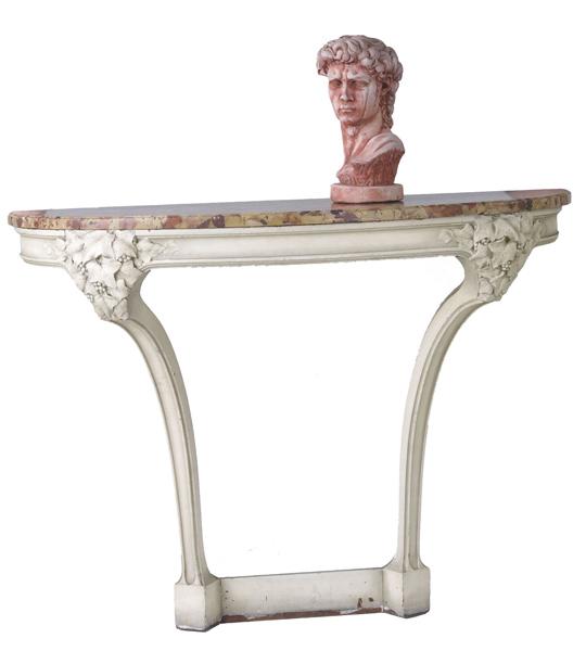 Appraisal: NEO-CLASSICAL Console table with marble top Together with a th