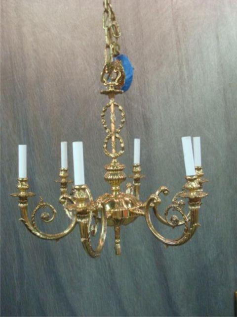 Appraisal: Brass Six Arm Chandelier