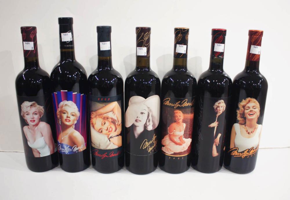 Appraisal: SEVEN BOTTLES OF VINTAGE MARILYN MERLOT WINE The Velvet Collection