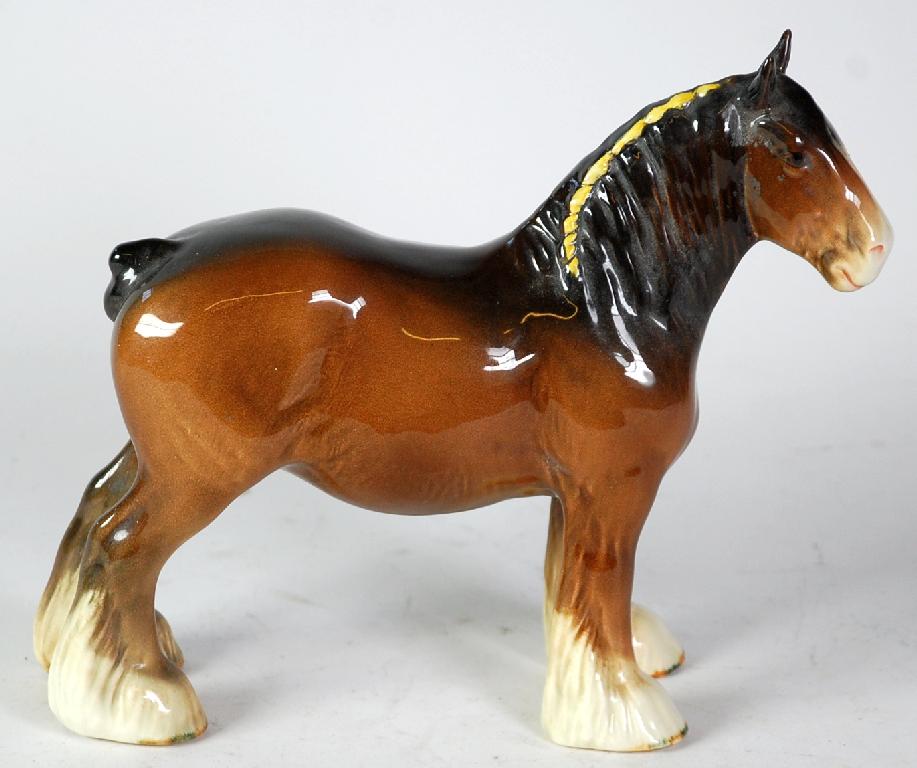 Appraisal: BESWICK POTTERY MODEL OF A SHIRE MARE brown gloss in