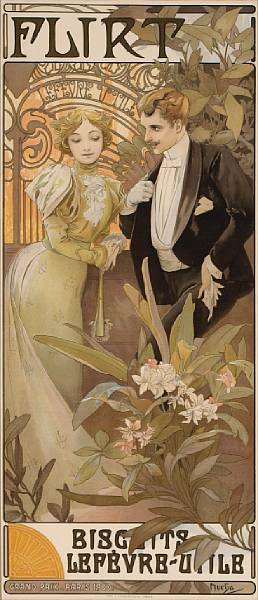 Appraisal: Alphonse Mucha Czech - Flirt - Biscuits Lefebvre-Utile R W