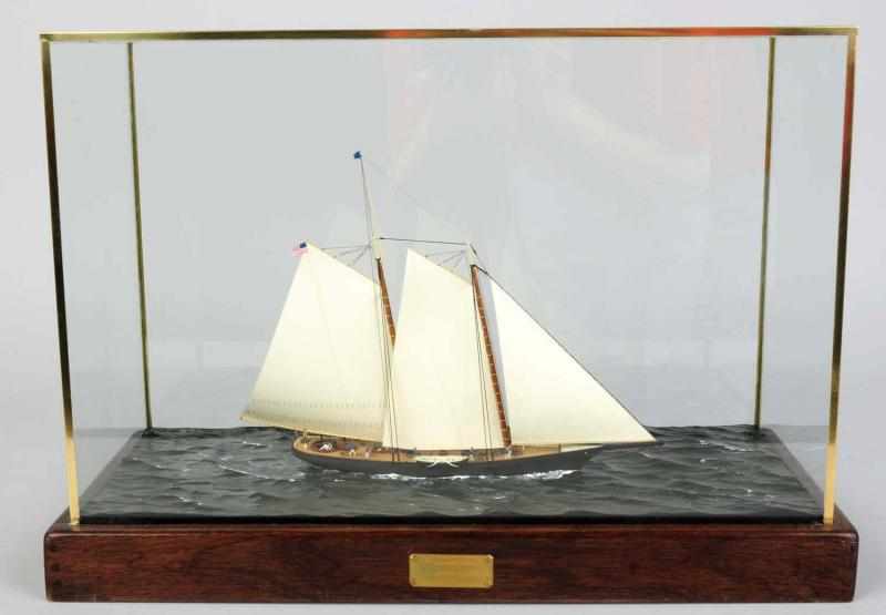 Appraisal: Wooden Racing Yacht America Boat Model Scratch-built using walnut Digama