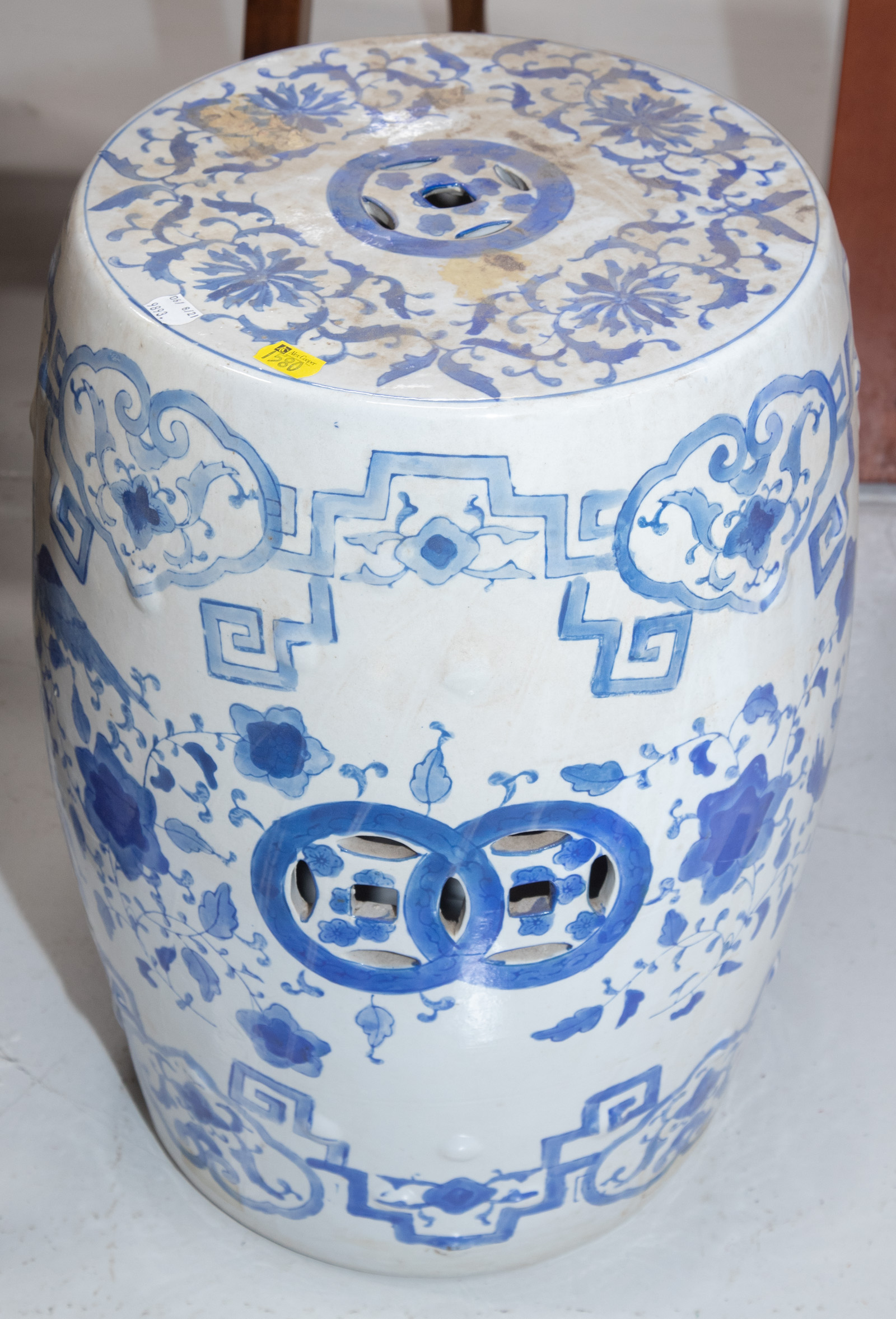 Appraisal: CHINESE BLUE WHITE PORCELAIN GARDEN SEAT Modern approximately in H