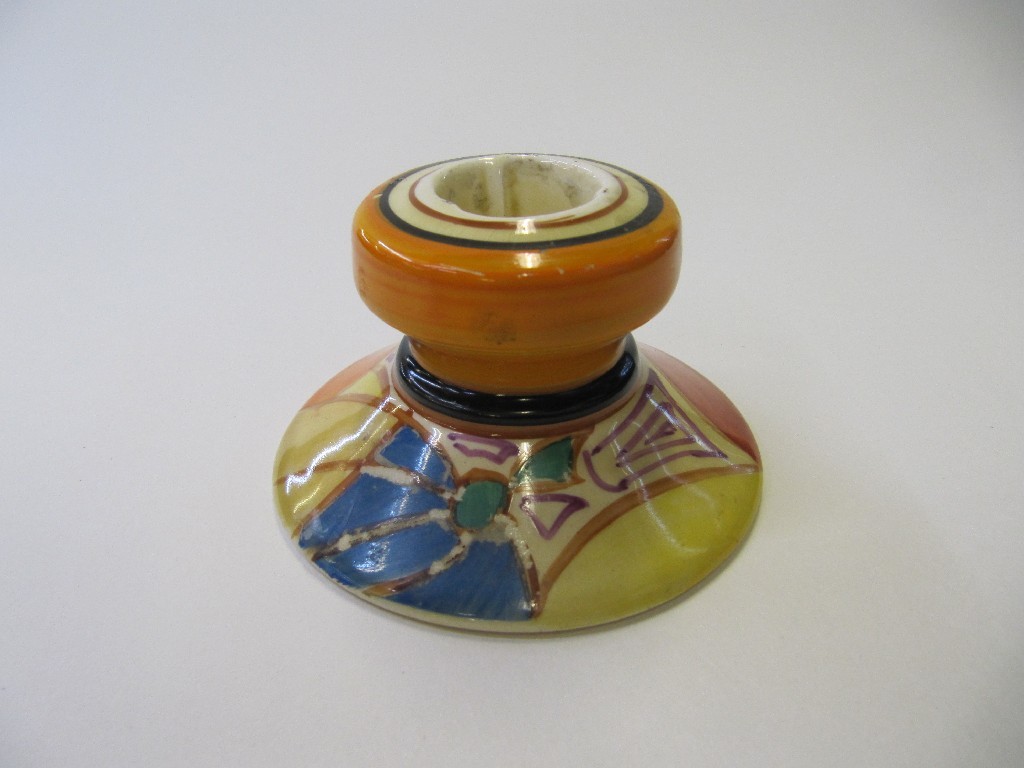 Appraisal: Clarice Cliff Fantasque 'Melon' pattern chamber stick