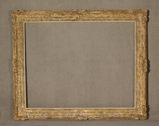 Appraisal: Louis XV Style White-Washed Giltwood Frame th Century Sight size