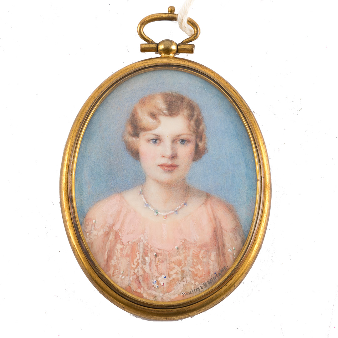 Appraisal: Pauline B Williams young woman miniature American b portrait of