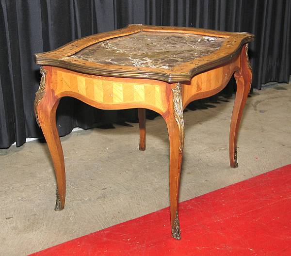 Appraisal: A Louis XV style kingwood and marquetry table early th