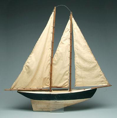 Appraisal: Two masted wooden boat model display model with carved wooden