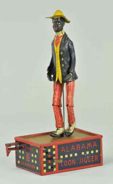 Appraisal: LEHMANN OH-MY JIGGER TOY Germany lithographed tin depicts popular dancer