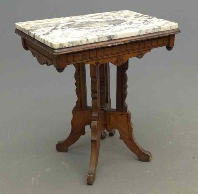 Appraisal: Victorian marble top Eastlake stand Top '' x '' ''