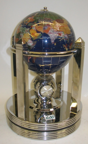 Appraisal: A REVOLVING NICKEL SILVER DESK STAND fitted with a cobalt