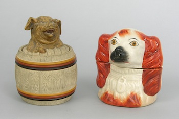 Appraisal: Laughing Pig In A Barrel And A King Charles Spaniel