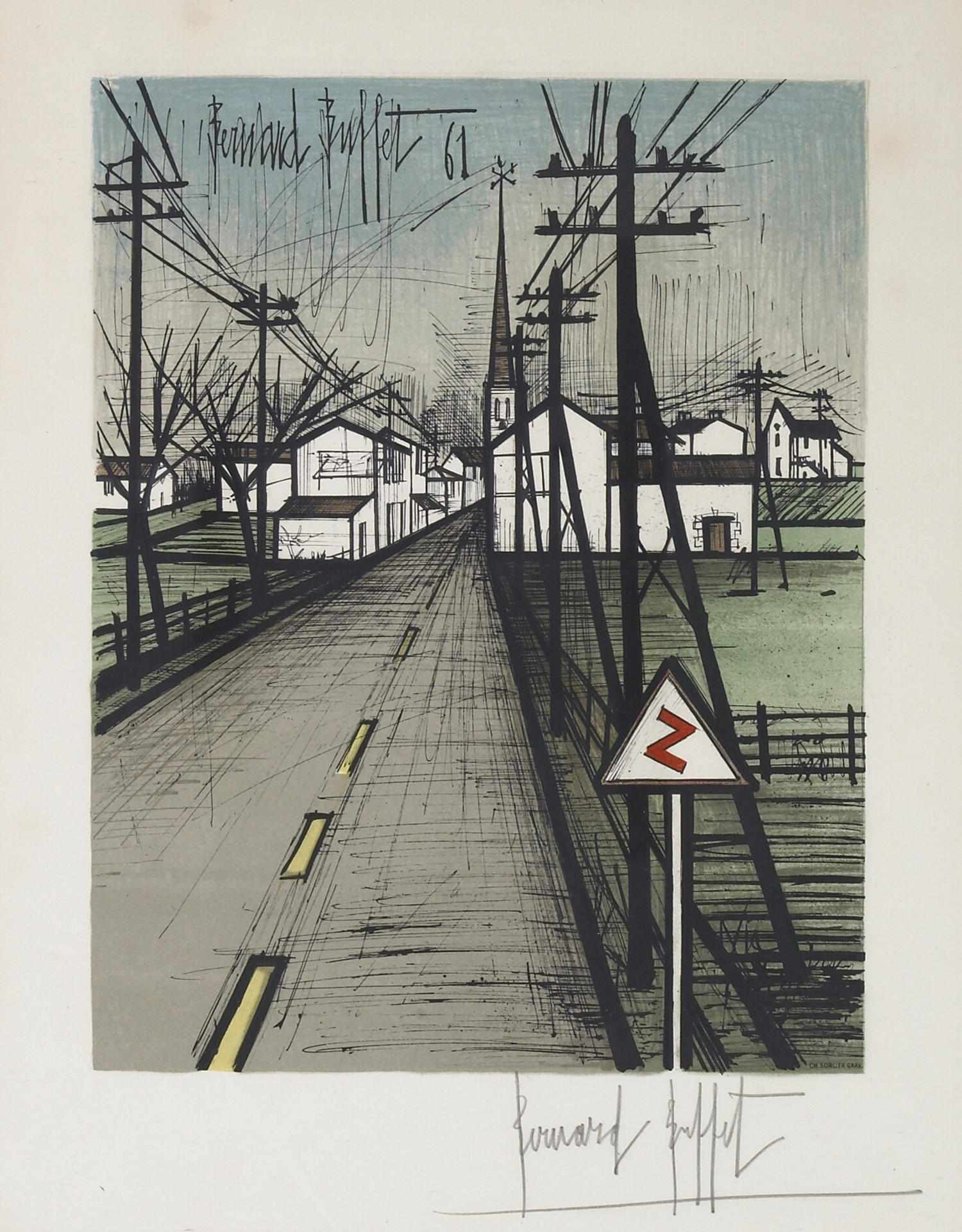 Appraisal: Bernard Buffet French - La Route S Lithograph in colors