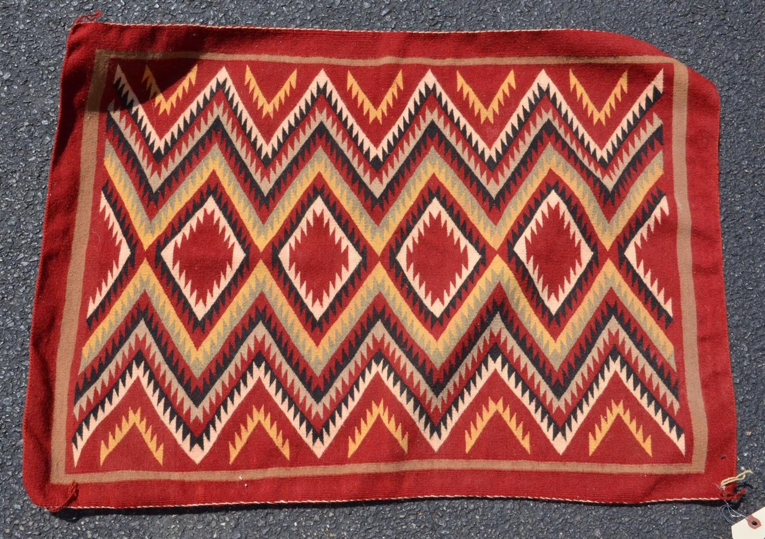 Appraisal: Native American Navajo Two Gray Hills rug red black gray