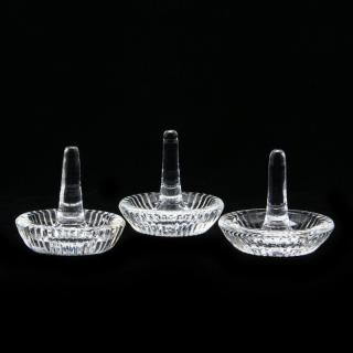 Appraisal: Waterford Crystal Three Ring Holders cut reeded sides with star