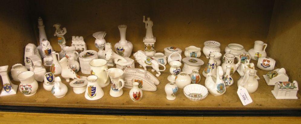 Appraisal: Fifty-three various crested china models including Carlton china dough-boy tank