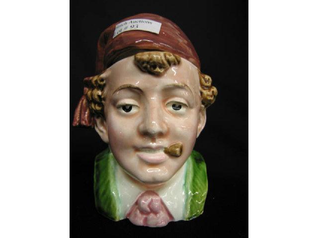 Appraisal: Victorian Figural Majolica Pottery Tobacco Jar man with cigar fez