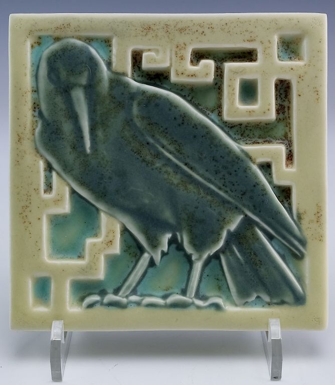 Appraisal: Rookwood Studio Art Pottery Rook Tile Trivet Circa Rookwood art