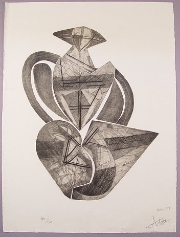 Appraisal: ADAMI Valerio Italian - Abstract Female Etching '' x ''