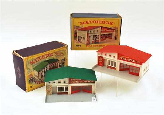 Appraisal: TWO MATCHBOX - SERIES MF- FIRE STATIONS INCLUDING ONE EARLIER